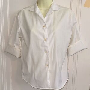 Vintage 60s Mary Lewis(Sears) Classic White Button-Up Short Sleeve‎ Shirt